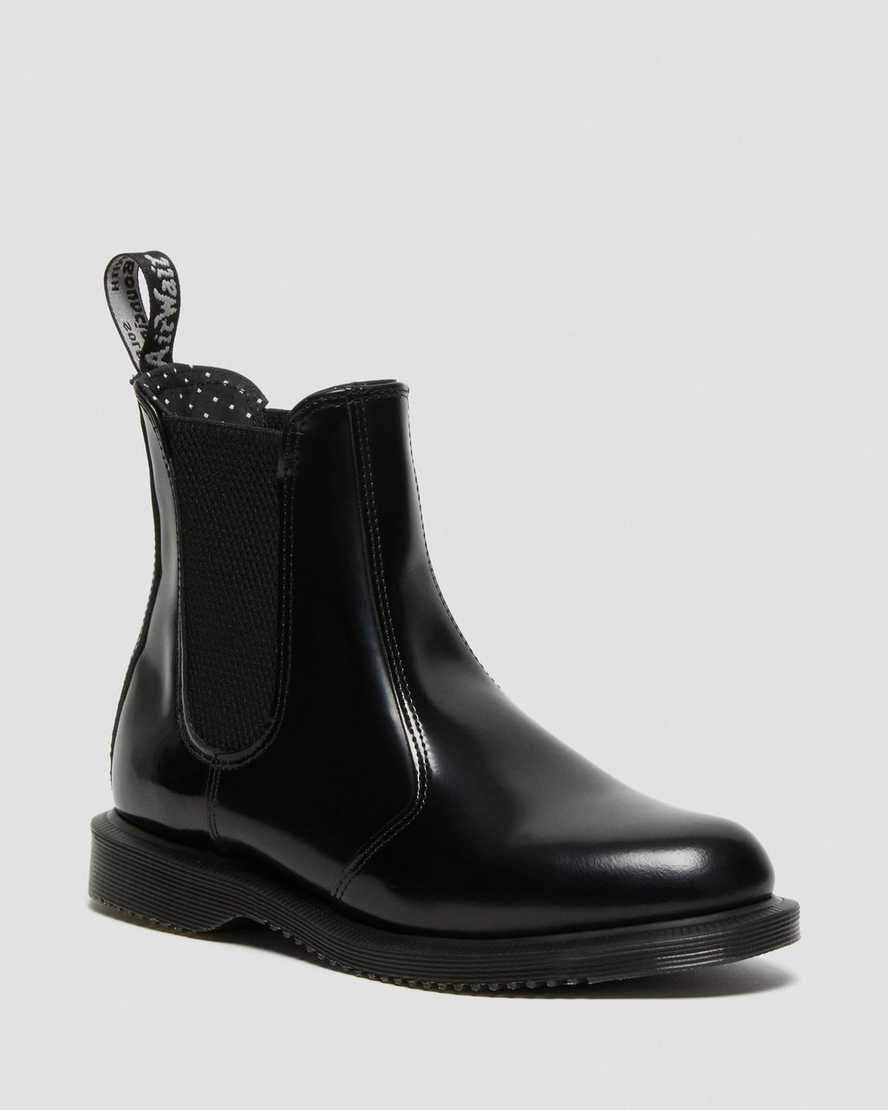 Dr. Martens Flora Smooth Nahka Naisten Chelsea Nilkkurit - Mustat Nilkkurit [650-IGXJLC]